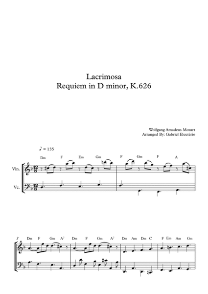 Lacrimosa Requiem in D minor, K.626 image number null