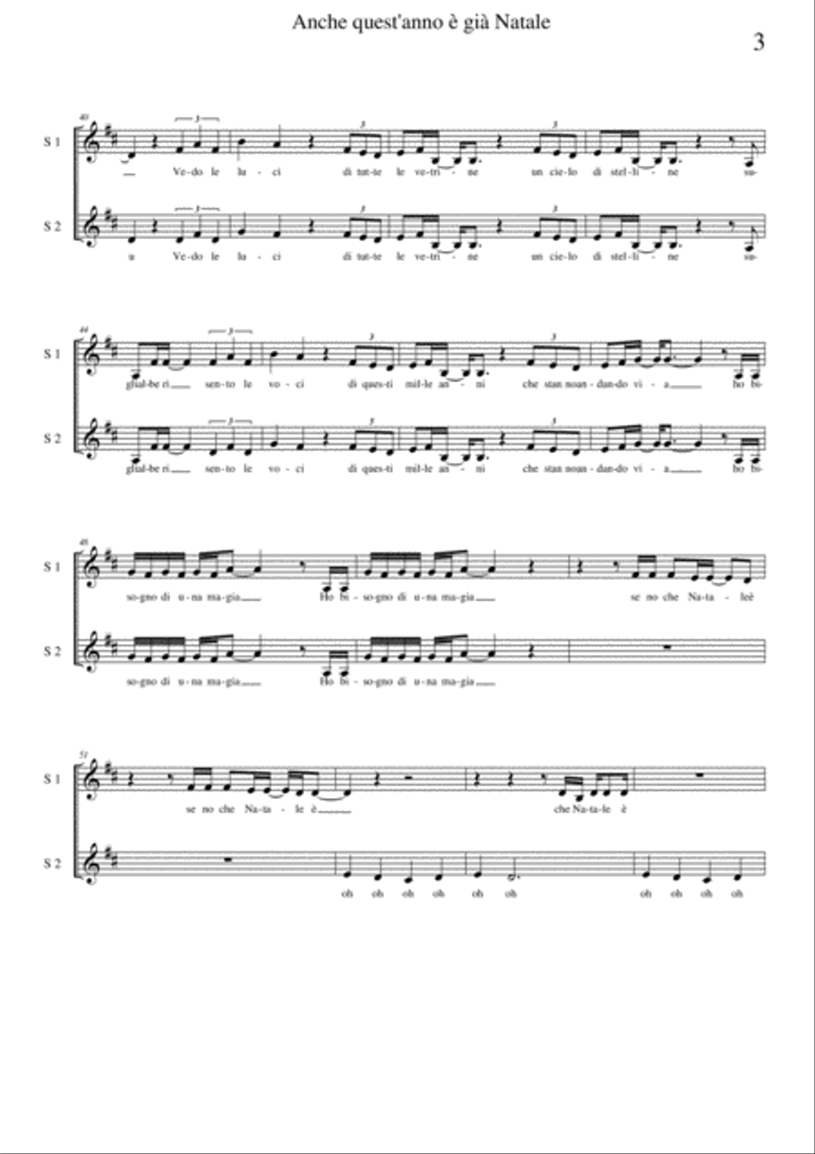 Anche quest'anno è già Natale- parte per coro Choir scores gallery preview page 3
