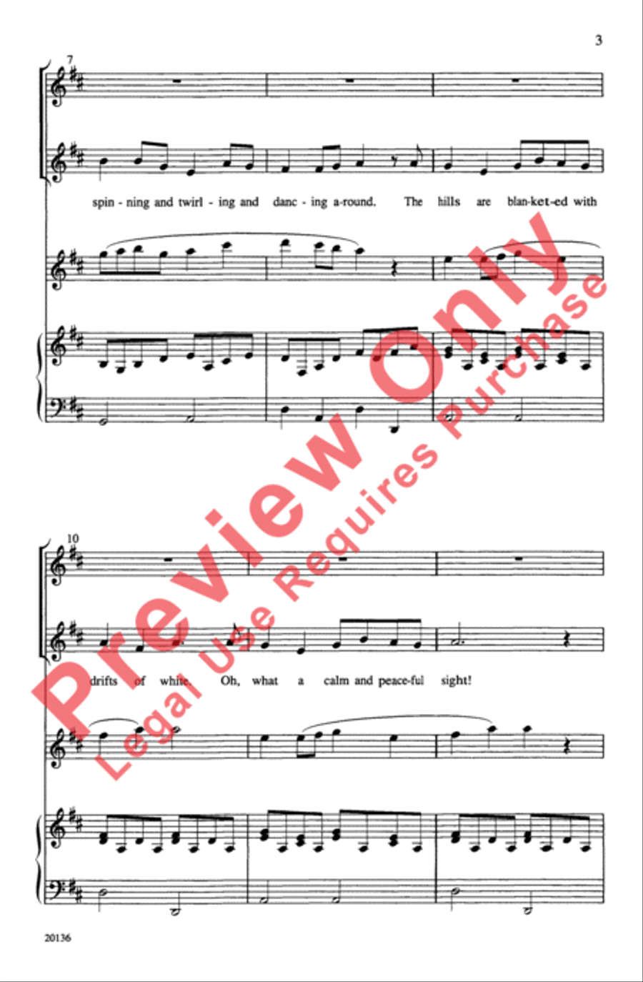 Snow Is Falling Still 2-Part scores gallery preview page 3