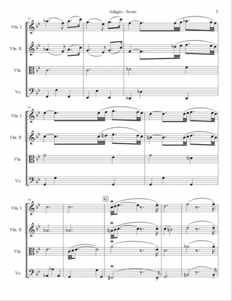 Albinoni Adagio for String Quartet String Quartet scores gallery preview page 5