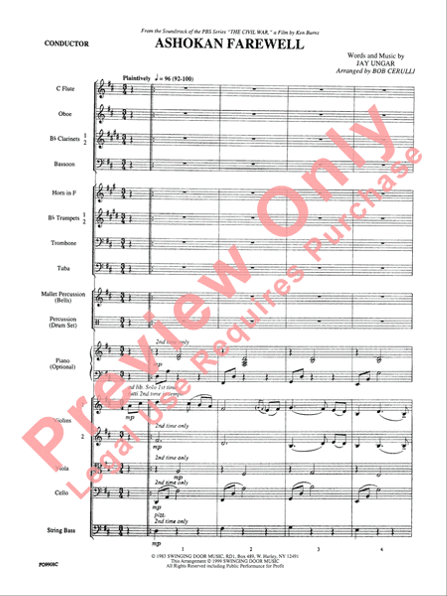 Ashokan Farewell Ashokan Farewell Full Orchestra scores gallery preview page 4