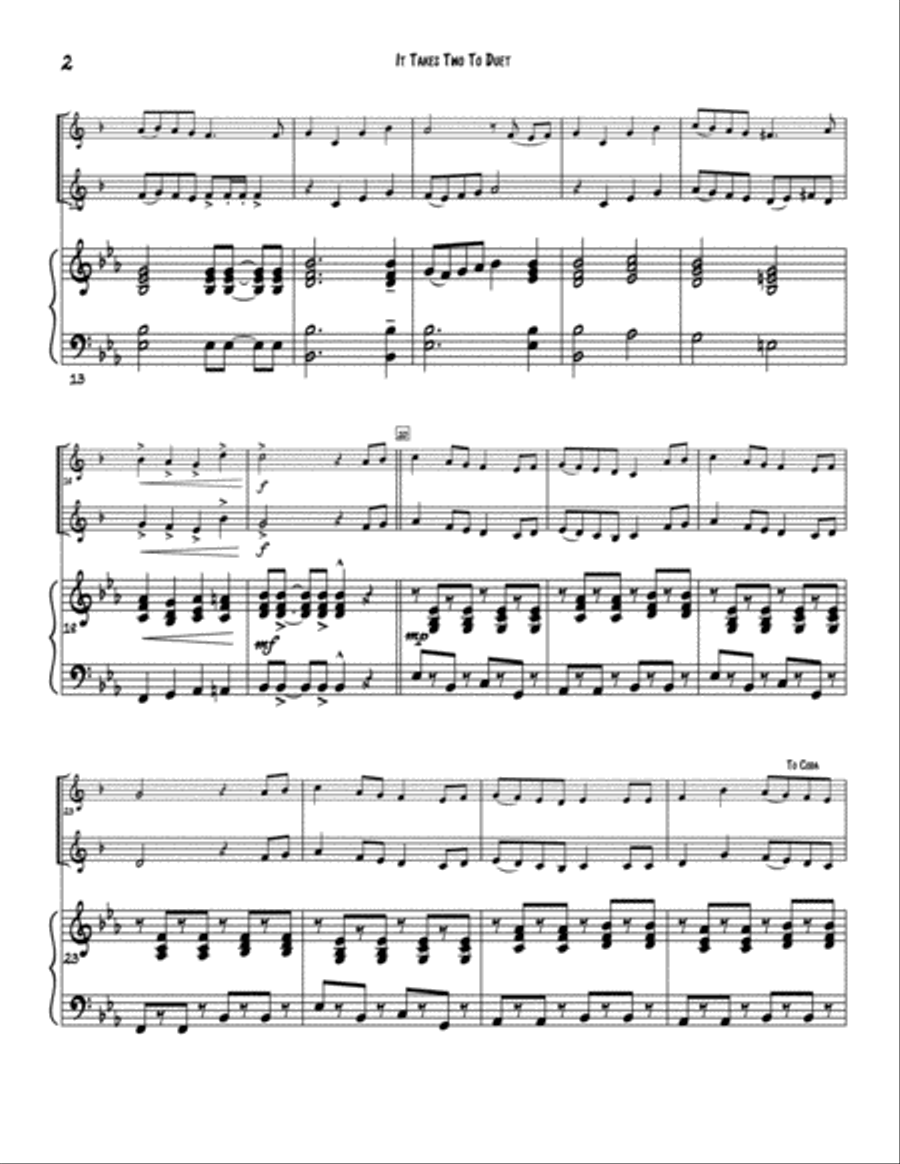 It Takes Two to Duet Trumpet Duet scores gallery preview page 3