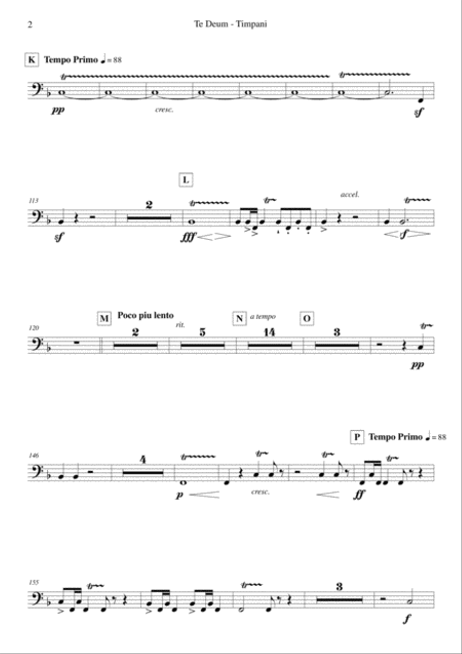 Elgar - Te Deum - Reduced Orchestration - Timpani Chamber Orchestra scores gallery preview page 2