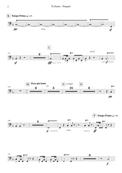 Elgar - Te Deum - Reduced Orchestration - Timpani
