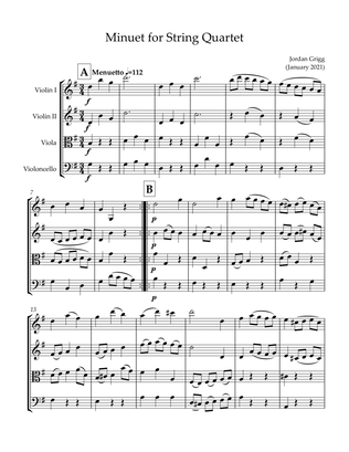 Book cover for Minuet for String Quartet