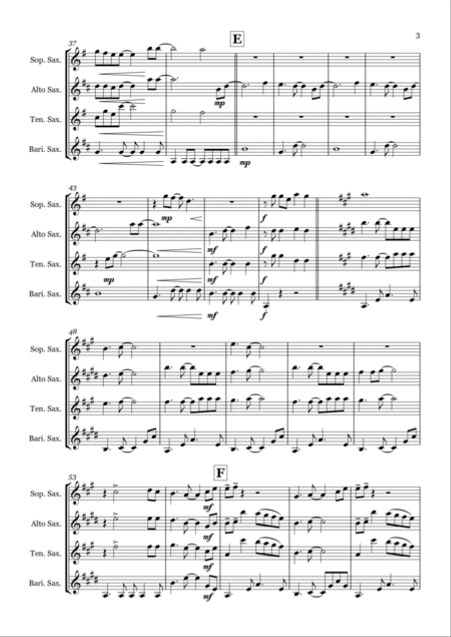 I Want It That Way Saxophone Quartet scores gallery preview page 3