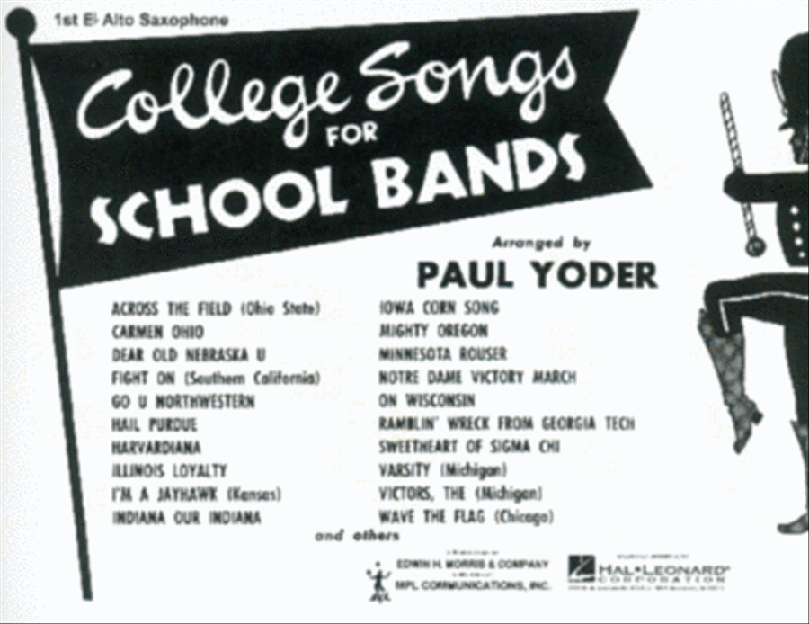 College Songs for School Bands – 1st Eb Alto Saxophone Marching Band scores gallery preview page 1
