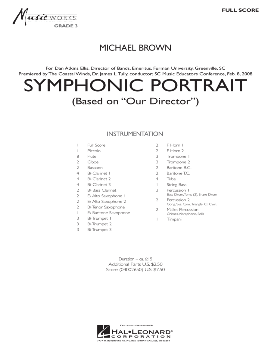 Symphonic Portrait (based on Our Director) - Full Score Score scores gallery preview page 1