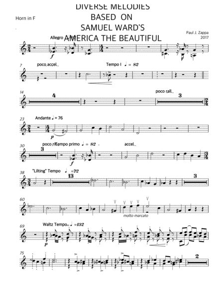 Diverse melodies based on "America The Beautiful"