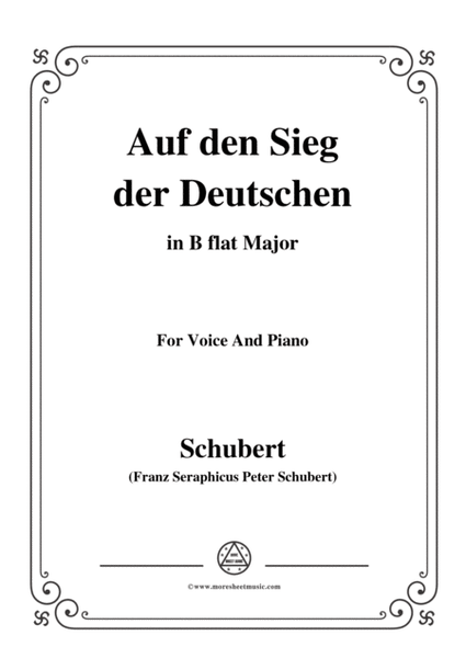 Schubert-Auf den Sieg der Deutschen,in B flat Major,for Voice,2 Violins&Cello image number null