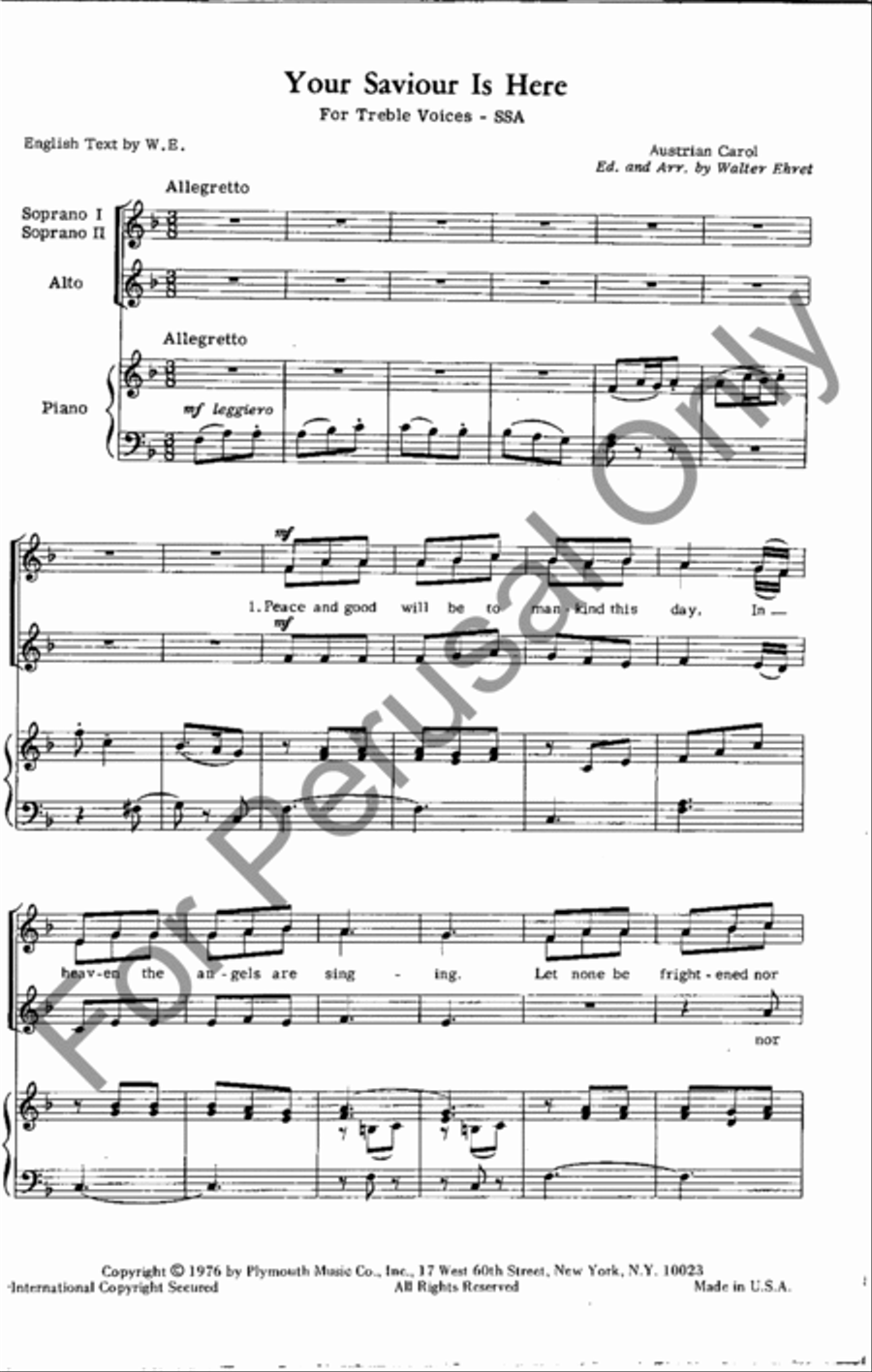 Your Savior Is Here Your Savior Is Here SSA scores gallery preview page 2