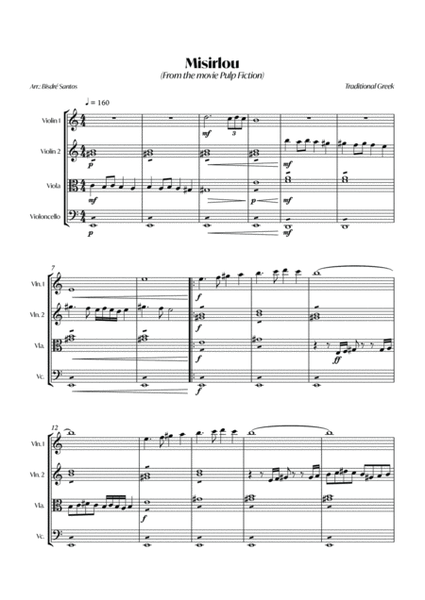 Misirlou (Traditional Greek) - String Quartet - Pulp Fiction image number null