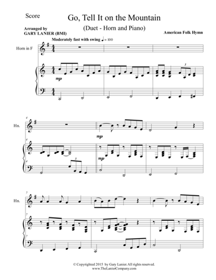 GO, TELL IT ON THE MOUNTAIN (Duet – Horn and Piano/Score and Parts) image number null