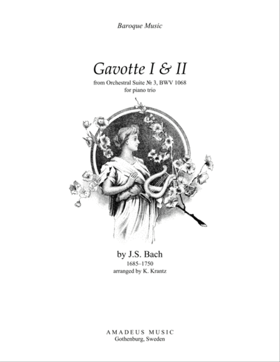 Gavotte 1 & 2 BWV 1068 for piano trio Piano Trio scores gallery preview page 1