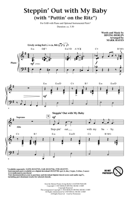 Steppin' Out With My Baby (with "Puttin' On The Ritz") (arr. Mark Hayes)