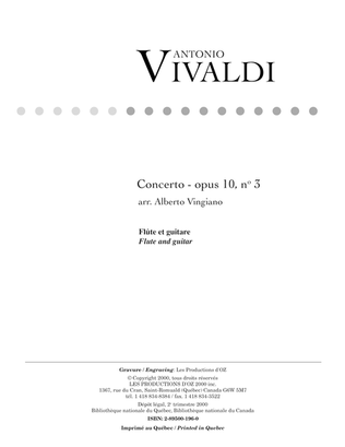 Book cover for Concerto opus 10, no 3