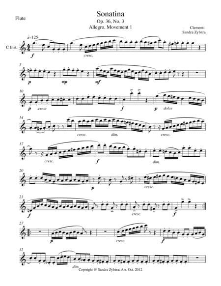 Sonatina-Clementi (Op. 36, No. 3) (treble C instrument only) image number null