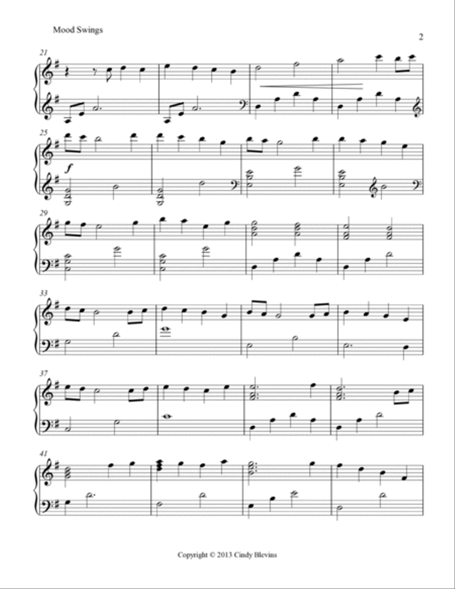 Mood Swings, original solo for Lap Harp Lap Harp scores gallery preview page 3