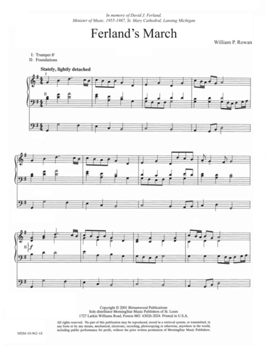 Ferland's March Ferland's March Organ scores gallery preview page 1
