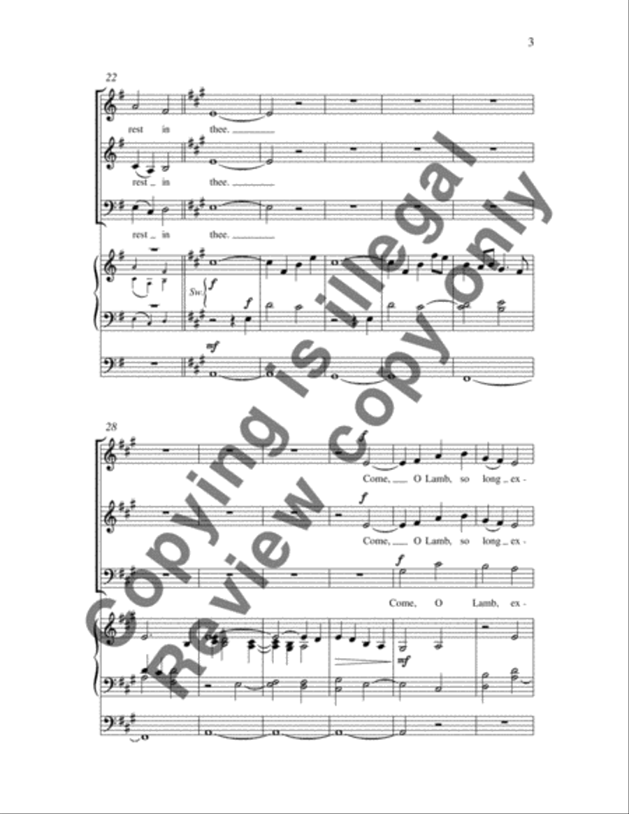 Come, thou long-expected Jesus 3-Part scores gallery preview page 4