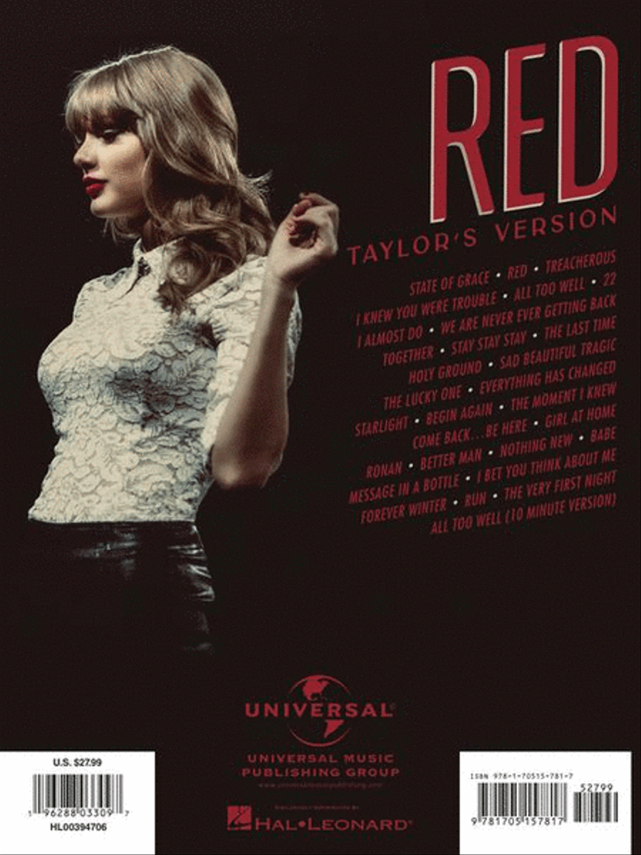 Taylor Swift – Red (Taylor's Version) Piano, Vocal, Guitar scores gallery preview page 8