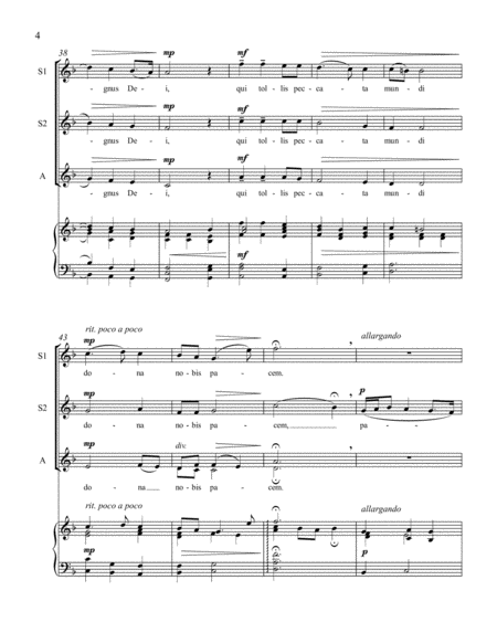 Agnus Dei for SSA Women's Chorus, Violin Solo and Piano image number null