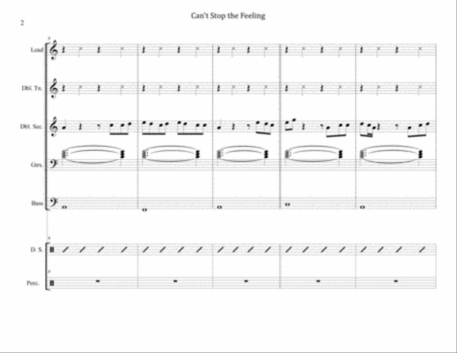 Can't Stop The Feeling from TROLLS Steel Drum Band scores gallery preview page 2