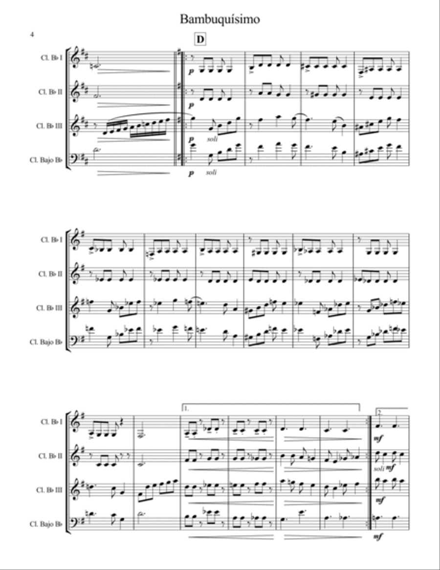 Bambuquísimo Bambuquísimo Woodwind Quartet scores gallery preview page 4
