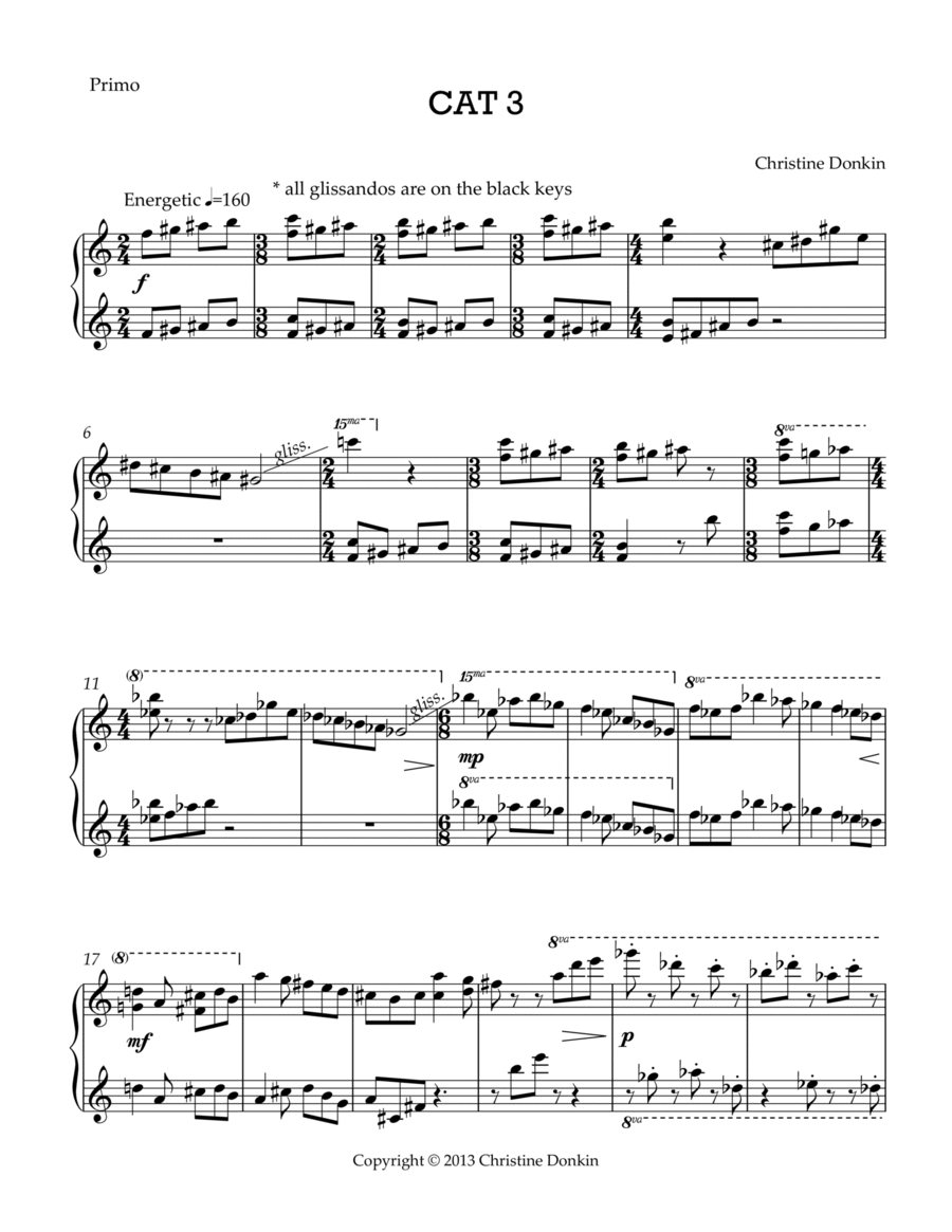 Cat 3 1 Piano, 4-Hands scores gallery preview page 1