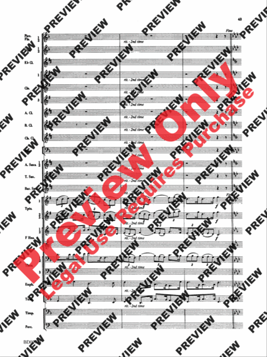 Water Music Suite Concert Band scores gallery preview page 43