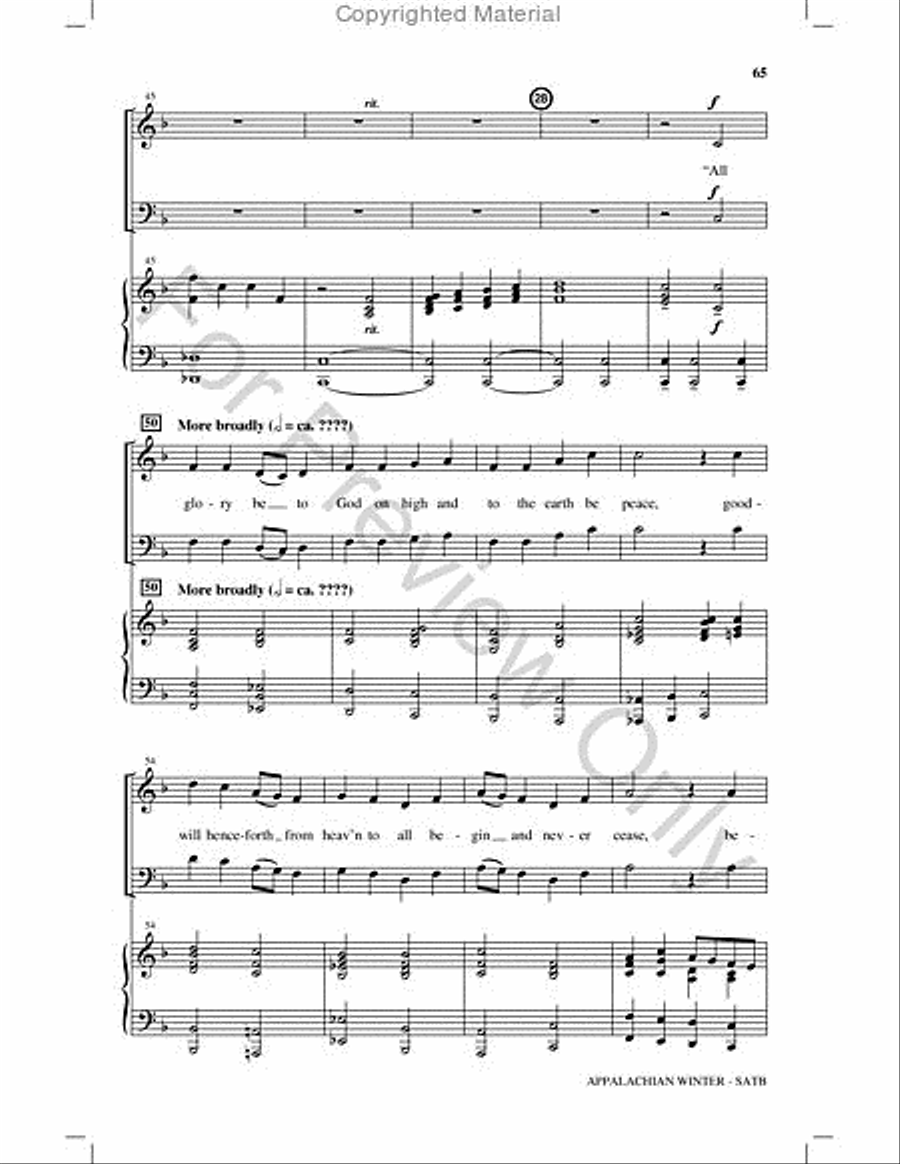 Appalachian Winter Choir scores gallery preview page 64