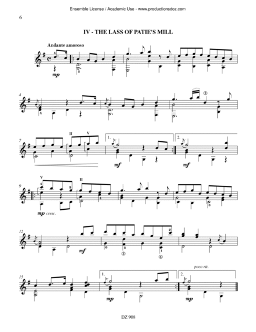Twenty-Five Scottish Airs Classical Guitar scores gallery preview page 6