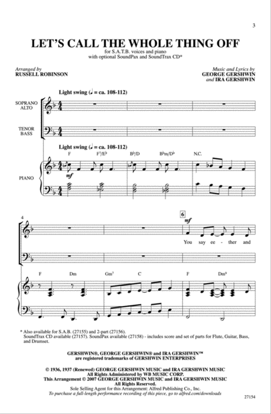 Let's Call the Whole Thing Off 4-Part scores gallery preview page 11