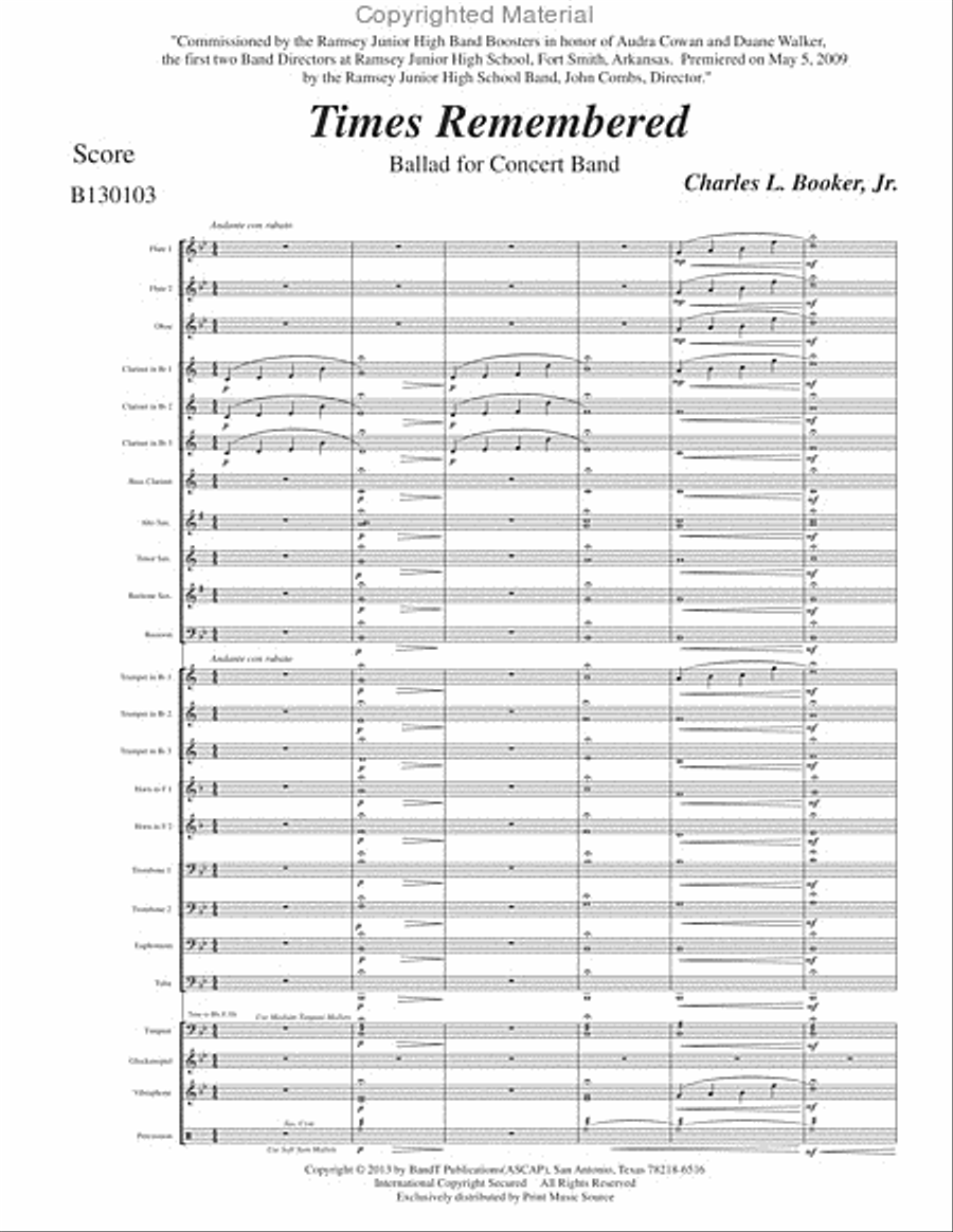 Times Remembered Times Remembered Concert Band scores gallery preview page 4