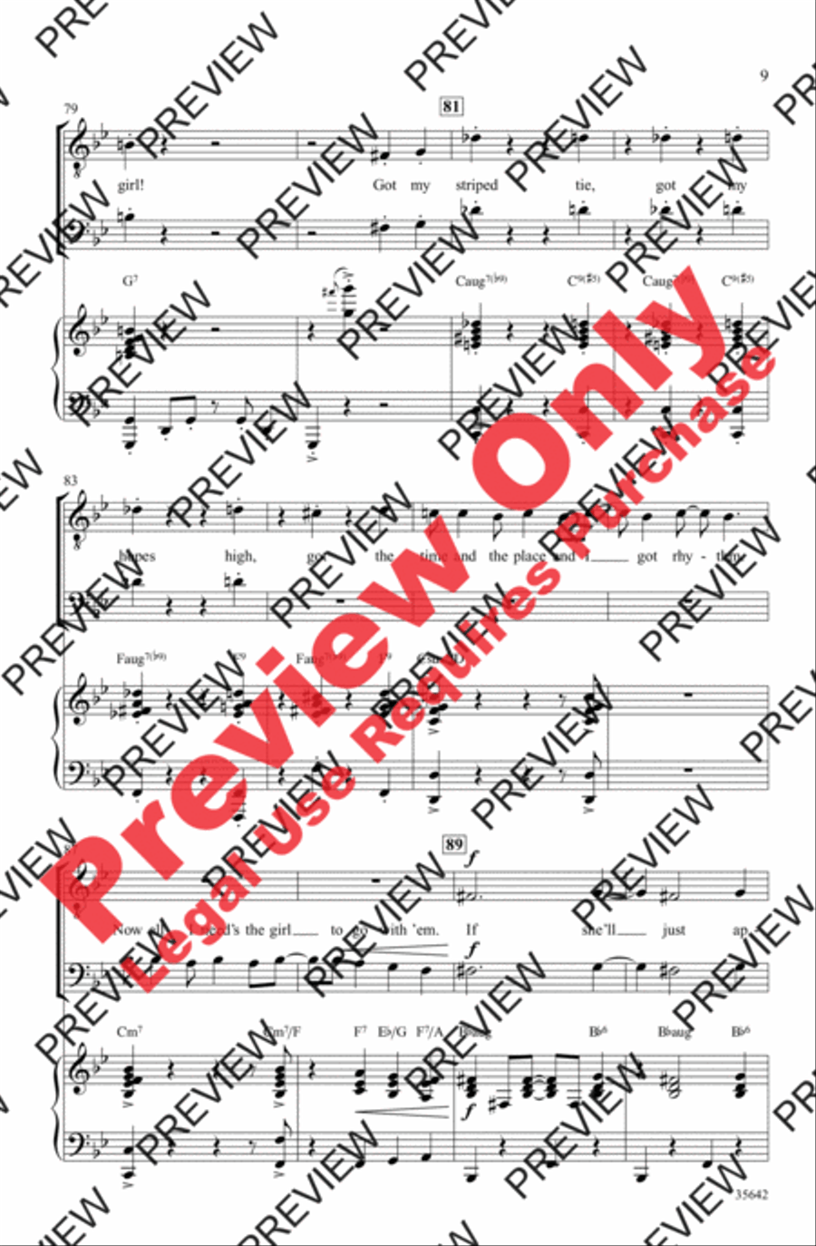 All I Need Is the Girl Men's Choir scores gallery preview page 9