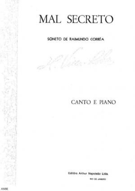 Mal secreto : soneto : canto e piano, 1913