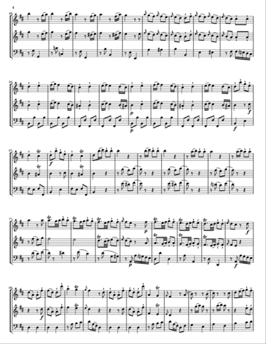 Koch Trio Sonata No. 1 in D Major Woodwind Trio scores gallery preview page 4