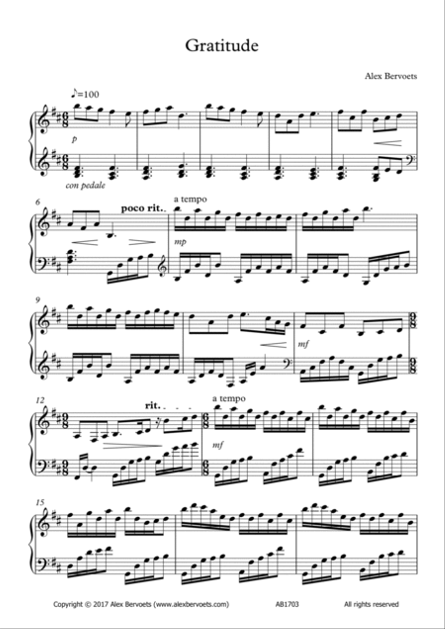 Gratitude Piano Solo scores gallery preview page 2