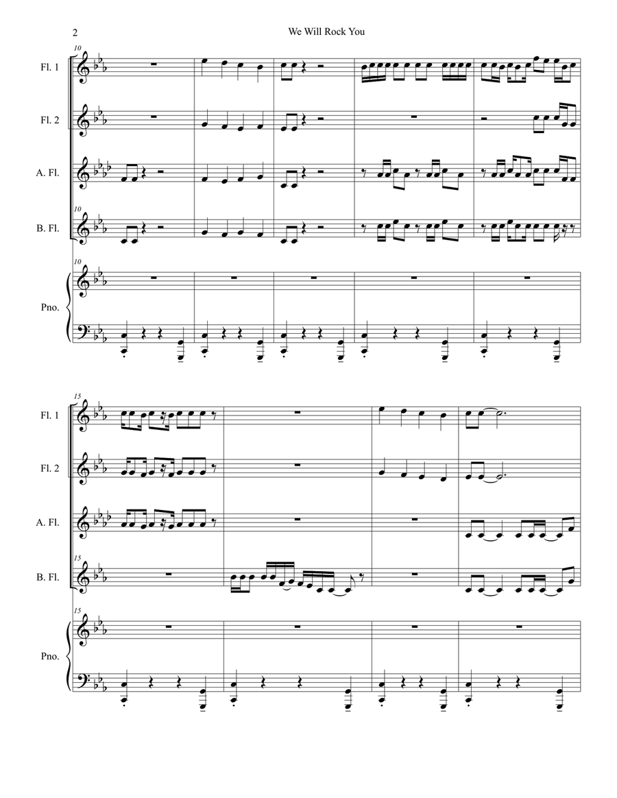 We Will Rock You Woodwind Ensemble scores gallery preview page 2