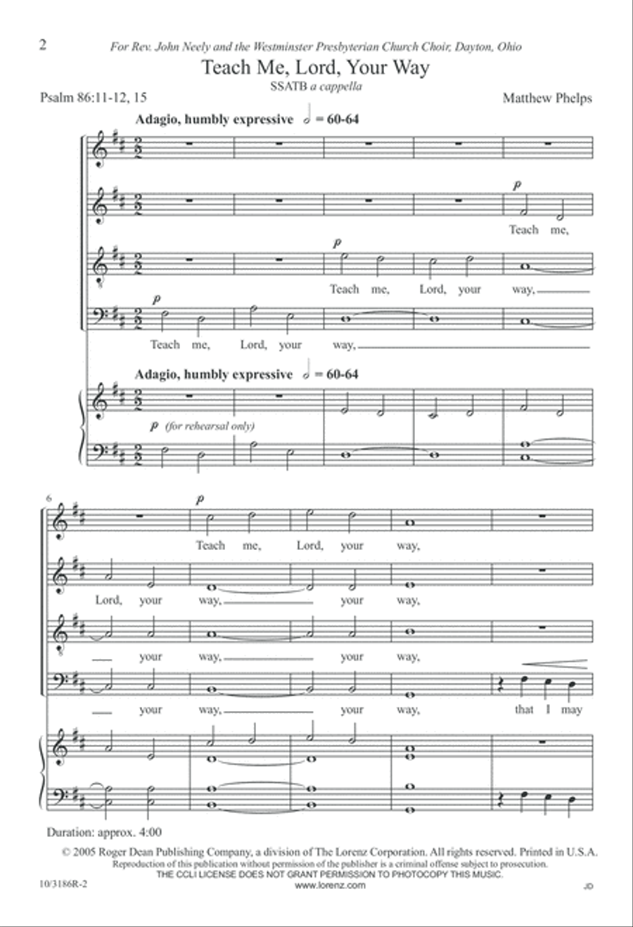 Teach Me, Lord, Your Way SSATB scores gallery preview page 2