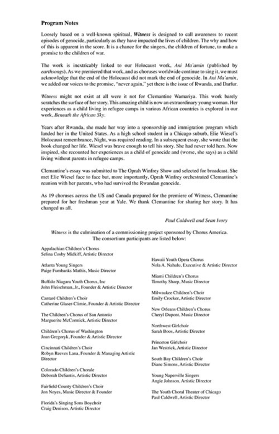 Witness Witness SSA scores gallery preview page 2