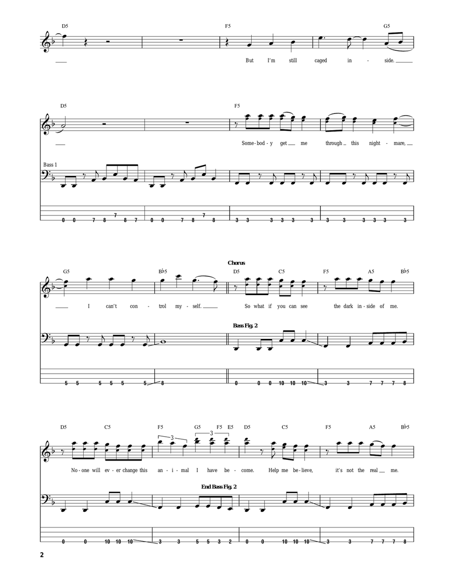 Animal I Have Become Acoustic Guitar scores gallery preview page 2