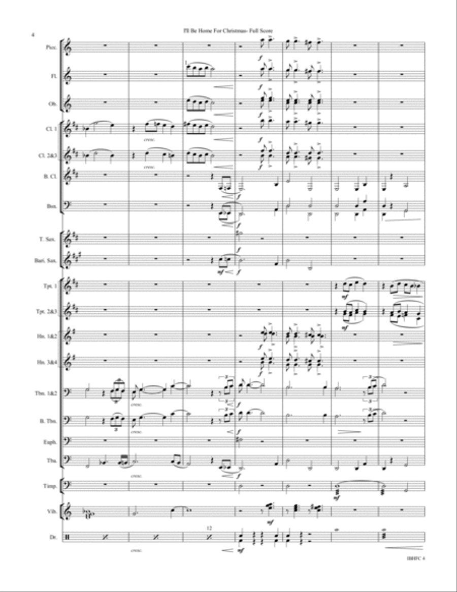 I'll Be Home For Christmas Concert Band scores gallery preview page 4