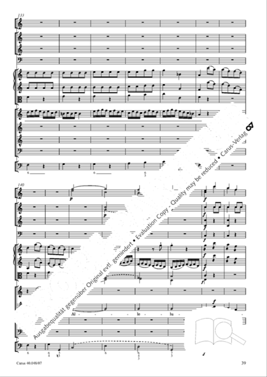 Regina coeli in B-Flat Major, K. 127 4-Part scores gallery preview page 40