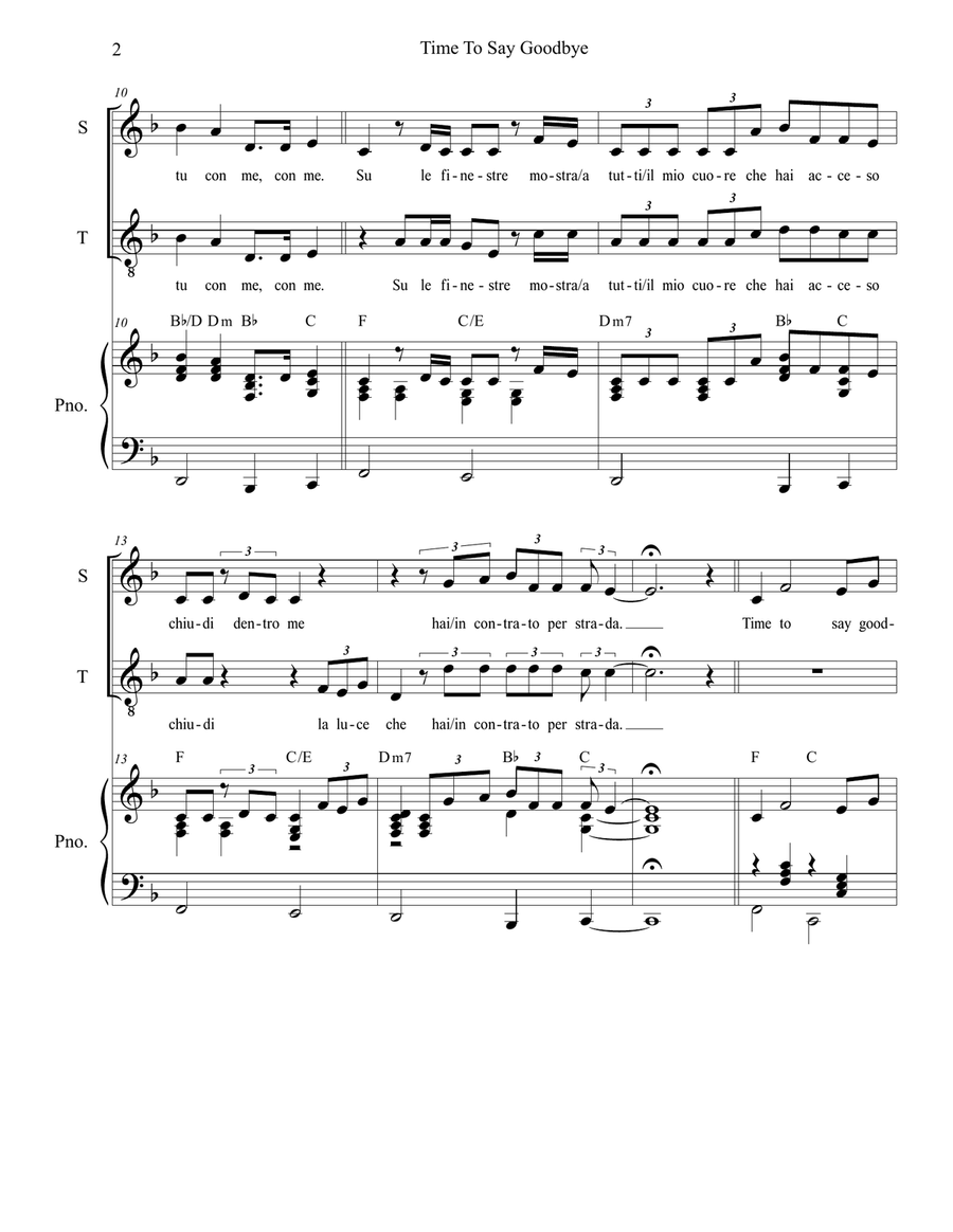 Time To Say Goodbye Vocal Duet scores gallery preview page 2