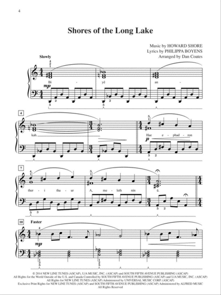 The Hobbit -- The Battle of the Five Armies Easy Piano scores gallery preview page 2