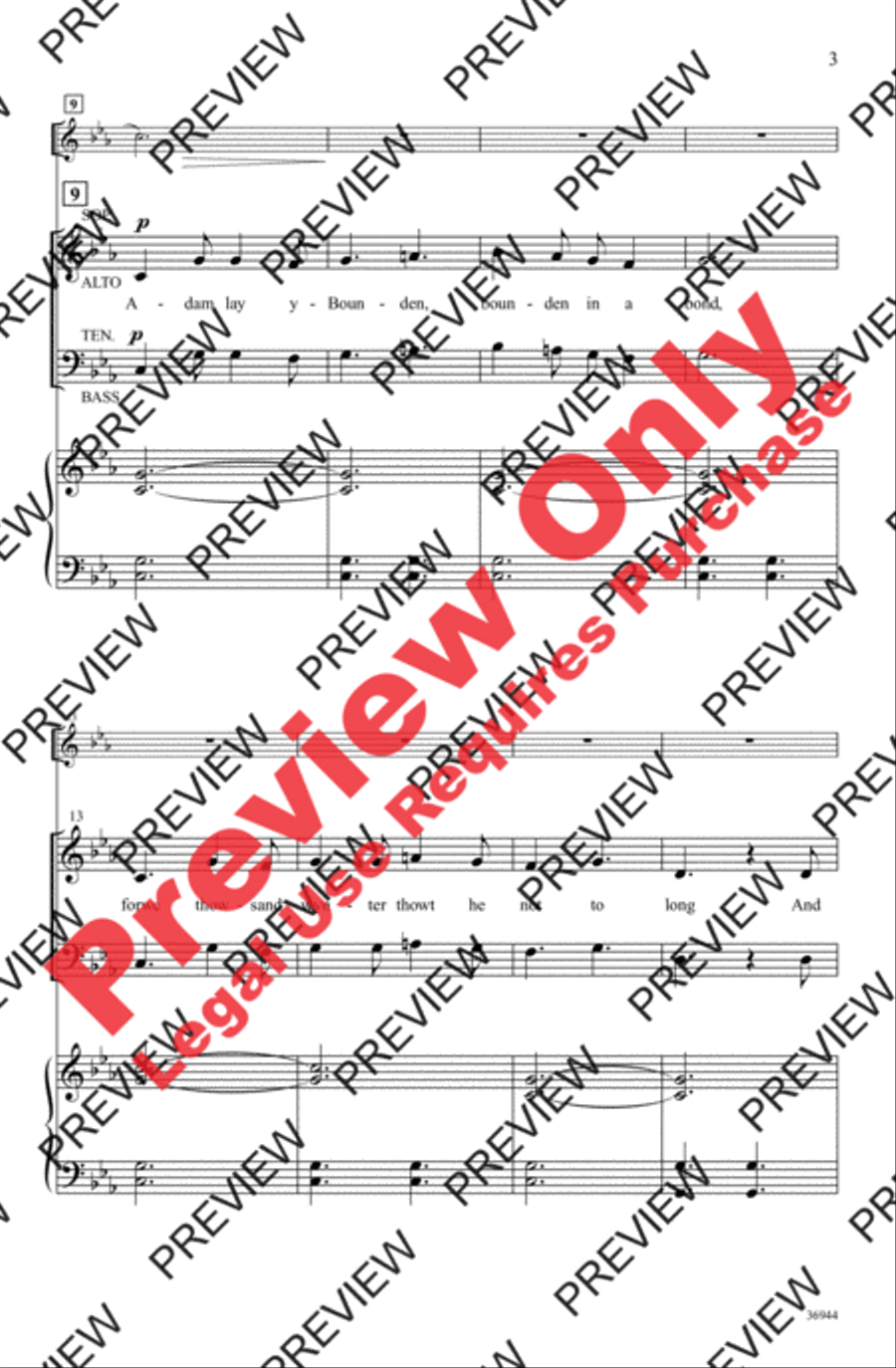 Adam Lay yBounden 4-Part scores gallery preview page 3