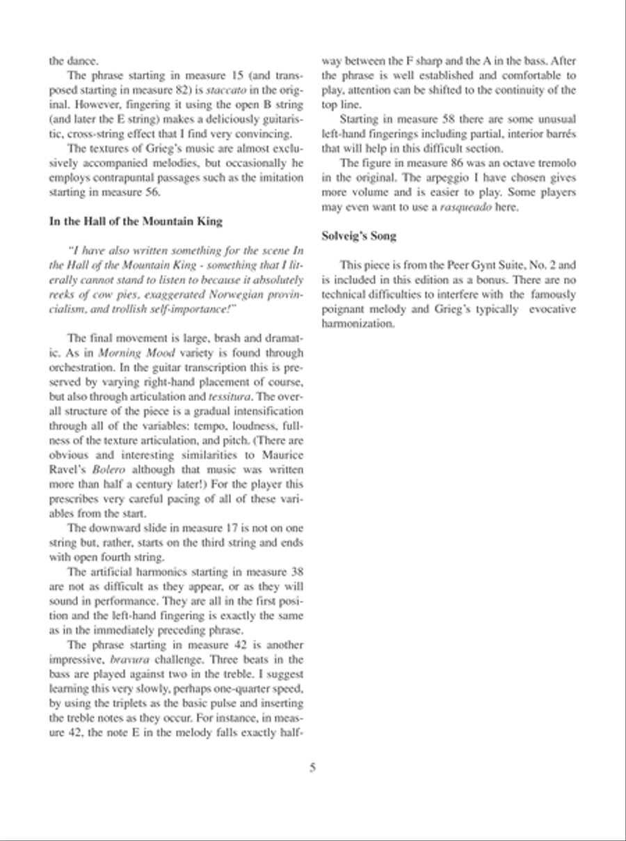 Peer Gynt Suite, Op. 46 (Plus Solveig's Song) Acoustic Guitar scores gallery preview page 6