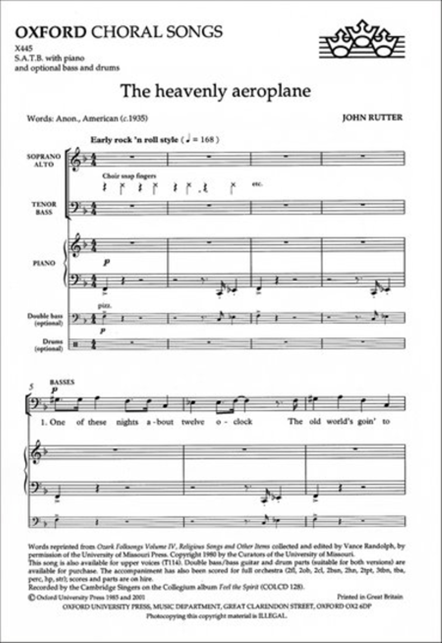 The heavenly aeroplane 4-Part scores gallery preview page 1