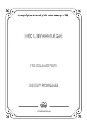Book cover for Schumann-Die Lotosblume,for Cello and Piano